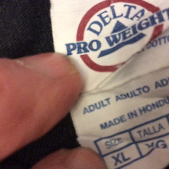 Mens Delta Proweight Vintage black T-shirt size XL - Picture 2 of 3